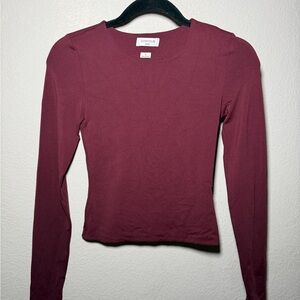 Aritzia Deep Burgundy Long Sleeve Tee